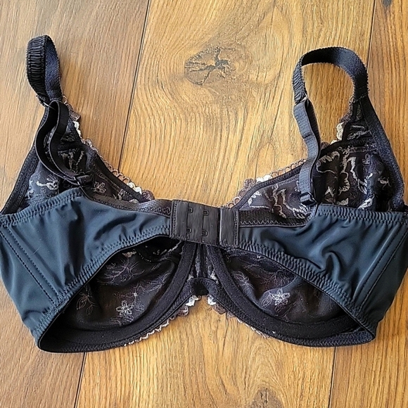 Lace Black Underwire Bra 36DD By Creme Bralee Lingerie - Picture 3 of 4